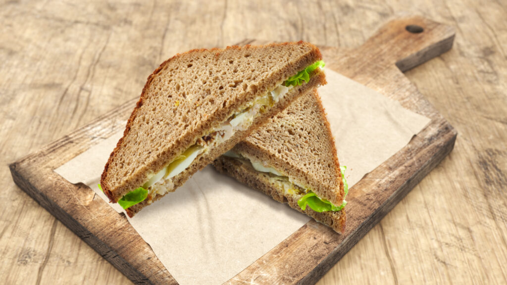 A chicken salad sandwich